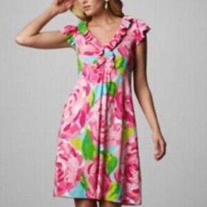 Lilly Pulitzer Clare Dress in First Impressions Hotty Pink Print